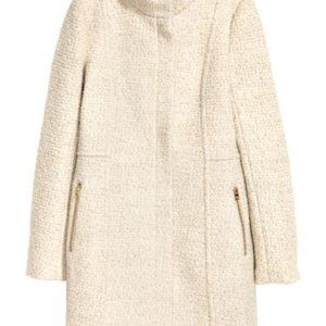 H&M Beige Short wool-blend coat- Size 10